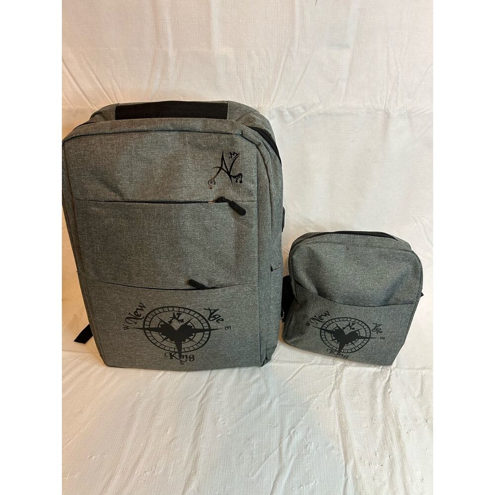 NWOT New Age King Charging Backpack Set Gray